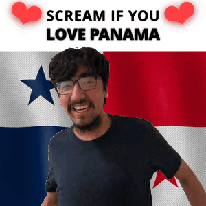 Man With Flag Saying Scream If You Love Panama GIF