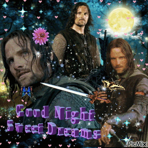 Man With Flower in Hair Saying Good Night Sweet Dreams