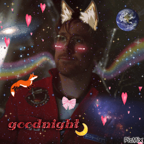 Man With Fox Ears Saying Goodnight
