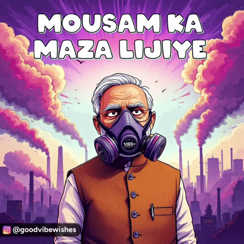 Man With Gas Mask Mousam Ka Maza Lijiye