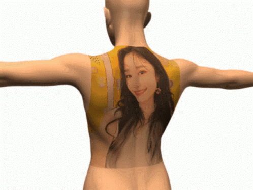 Man with Girl Picture on Back