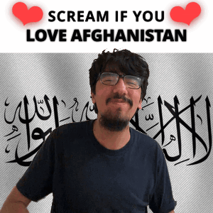 Man With Glasses And Afghanistan Flag GIF