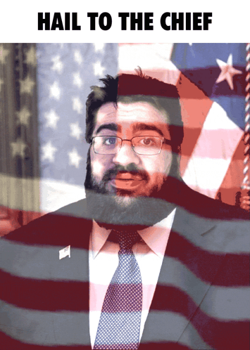 Man With Glasses And Beard Hail To The Chief GIF