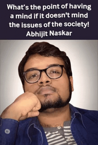 Man with Glasses and Beard Having a Mind