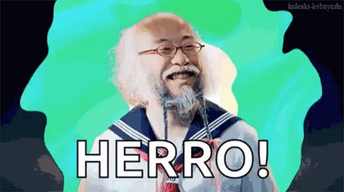 Man with Glasses and Beard in Sailor Outfit Herro