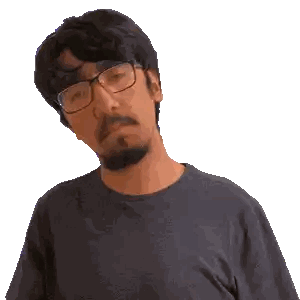 Man with Glasses and Beard Making Funny Face