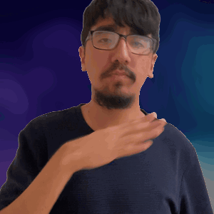 Man With Glasses and Beard Making Gesture