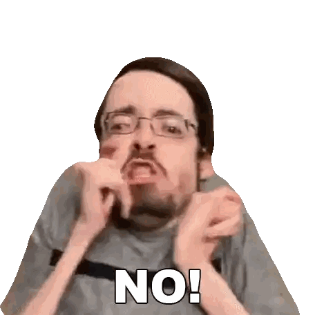 Man with Glasses and Beard Saying No