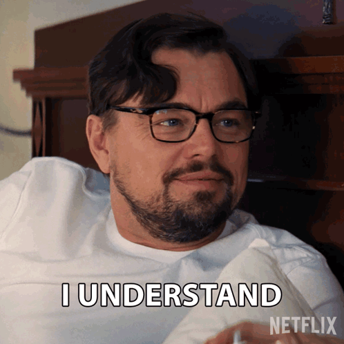Man With Glasses And Beard Says I Understand Netflix GIF