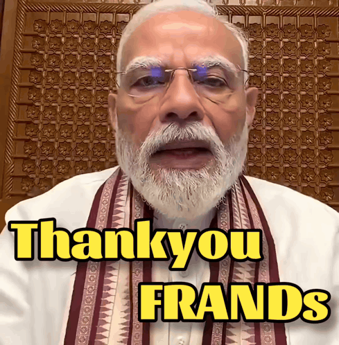 Man With Glasses and Beard Says Thank You Frands