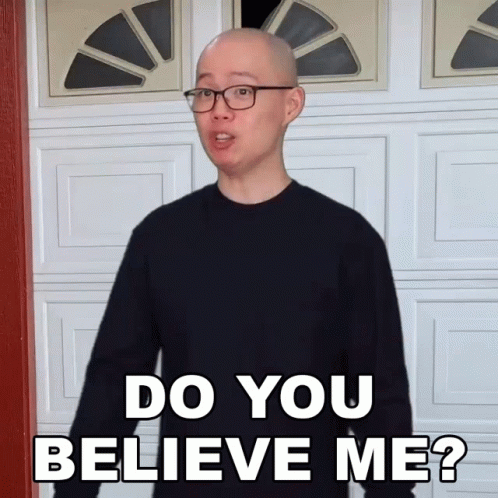 Man With Glasses and Black Shirt Says Do You Believe Me