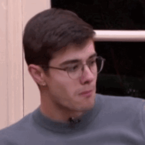Man With Glasses And Blue Shirt GIF
