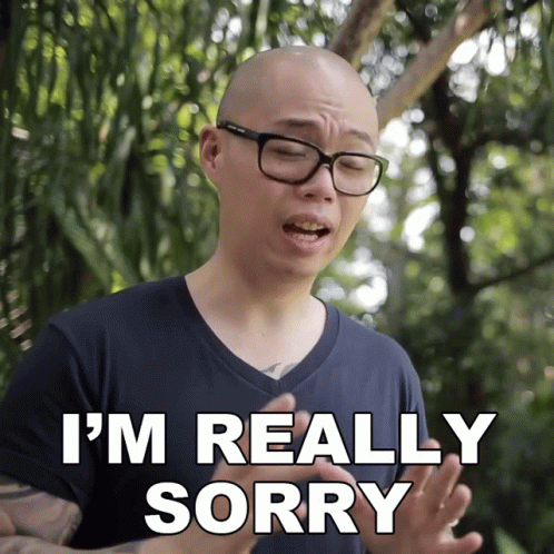 Man With Glasses and Blue Shirt Says I'm Really Sorry