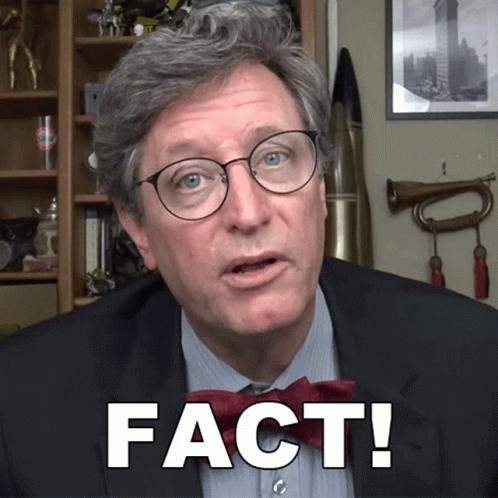 Man With Glasses And Bow Tie Says Fact GIF