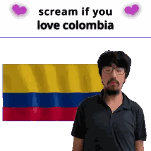 Man With Glasses and Colombia Flag
