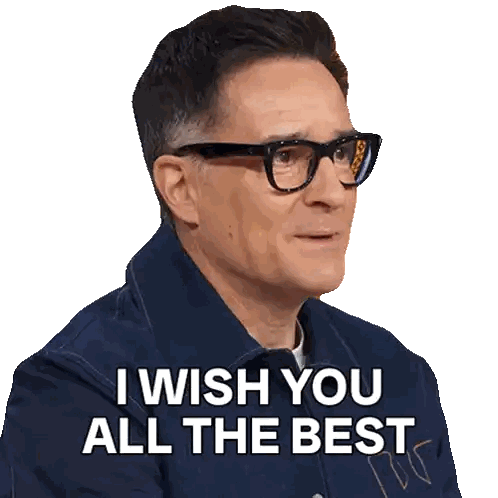 Man With Glasses and Denim Jacket Saying I Wish You All the Best