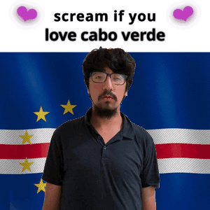 Man With Glasses and Flag Scream If You Love Cabo Verde
