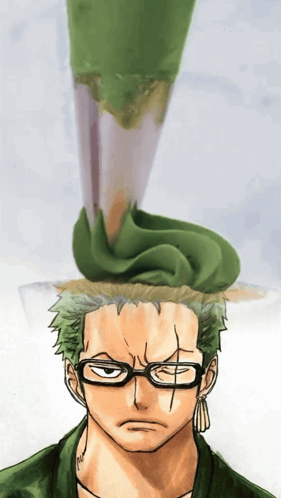 Man With Glasses and Green Item on Head