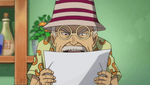 Man With Glasses And Hat Holding Paper GIF