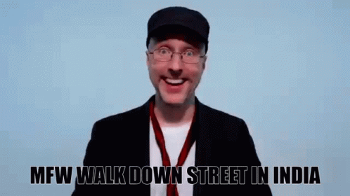 Man With Glasses And Hat MFW Walk Down Street India GIF