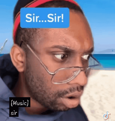 Man with Glasses and Headband Saying Sir Sir
