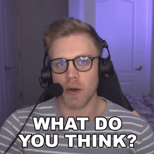 Man with Glasses and Headphones Asking What Do You Think