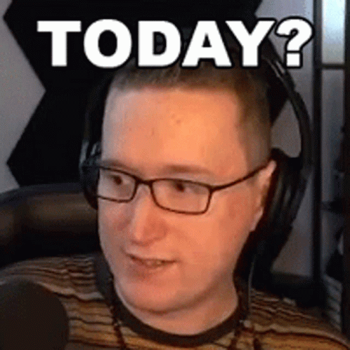Man with Glasses and Headphones Saying Today?
