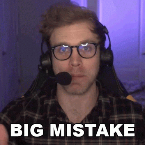 Man With Glasses and Headset Saying Big Mistake