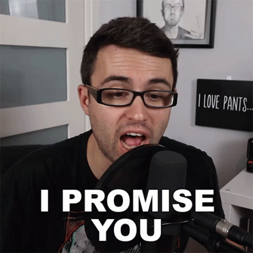 Man With Glasses And Microphone Says I Promise You GIF