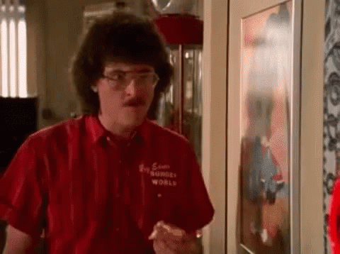 Man With Glasses And Mustache Eating Sandwich GIF