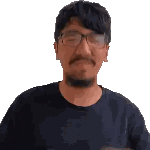 Man with Glasses and Mustache Making Funny Face