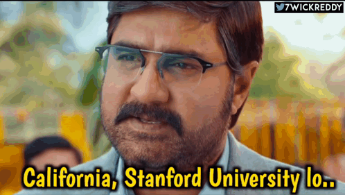 Man With Glasses And Mustache Saying Stanford GIF