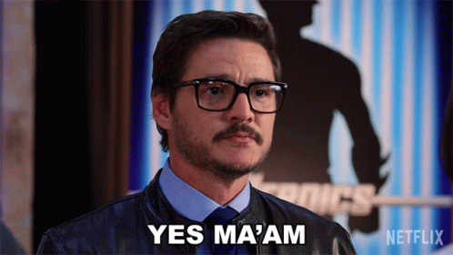 Man With Glasses And Mustache Saying Yes Ma'am GIF