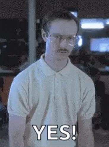 Man With Glasses And Mustache Saying Yes GIF