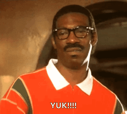 Man With Glasses and Mustache Saying Yuk