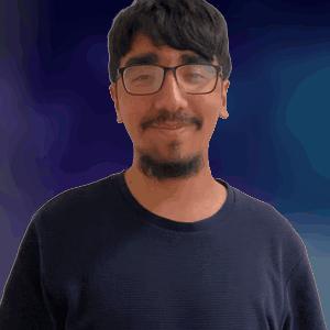 Man With Glasses and Mustache Waving Hand