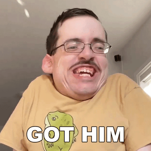 Man with Glasses and Mustache Wearing Got Him Shirt