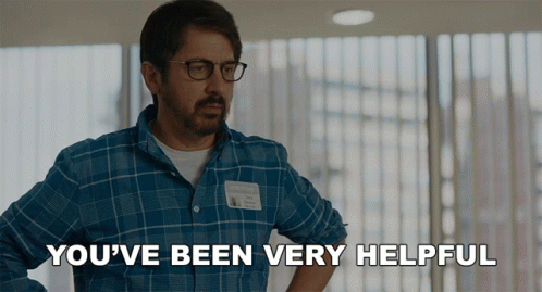 Man With Glasses And Name Tag Says You've Been Very Helpful GIF