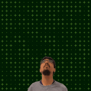 Man With Glasses and Number 1+3 on Green Background