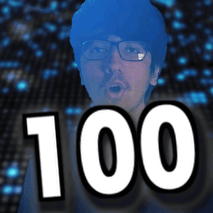 Man With Glasses and Number 100