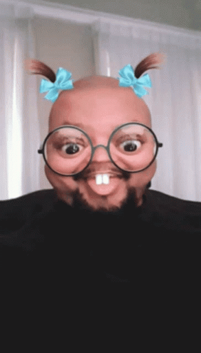 Man With Glasses And Pigtails Looks Like A Girl GIF
