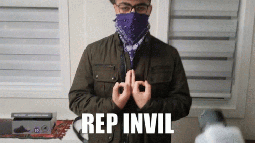 Man With Glasses And Purple Bandana Rep Invil GIF