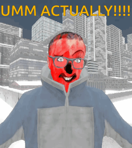 Man With Glasses And Red Face Saying Umm Actually GIF
