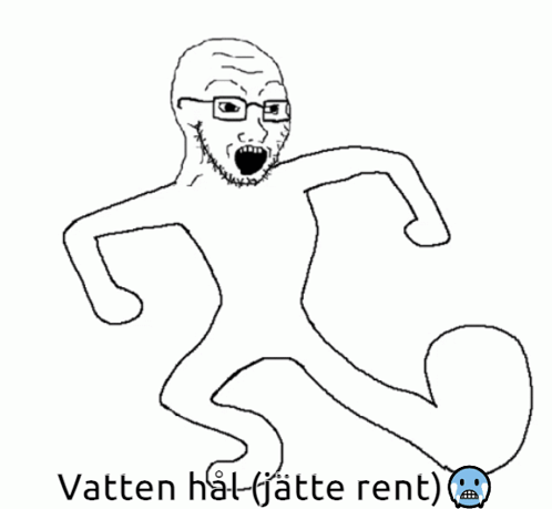 Man With Glasses And Vatten Hal Text GIF