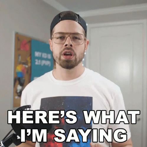 Man With Glasses and White Shirt Says Here's What I'm Saying