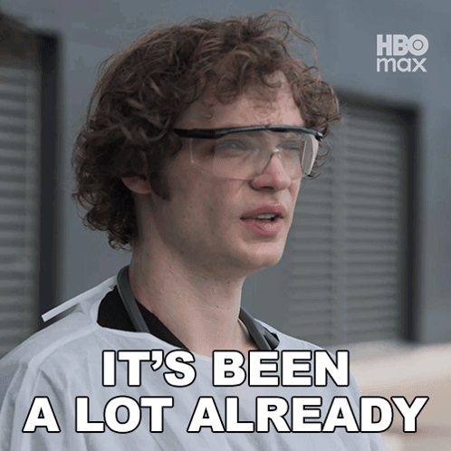 Man With Glasses and White Shirt Says It's Been a Lot