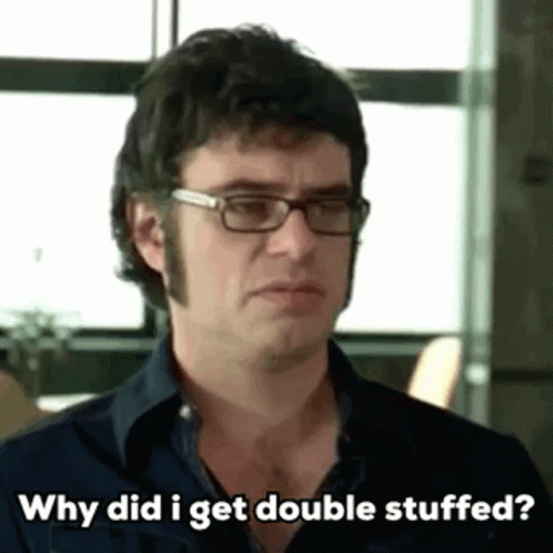 Man With Glasses Asking Why Did I Get Double Stuffed GIF
