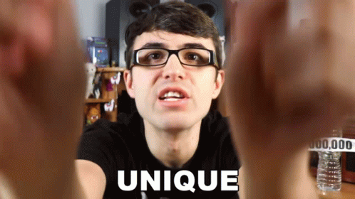 Man With Glasses, Black Shirt, Unique On Face GIF