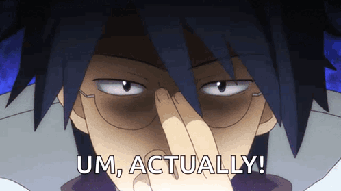 Man with Glasses Covering Nose Saying Um Actually