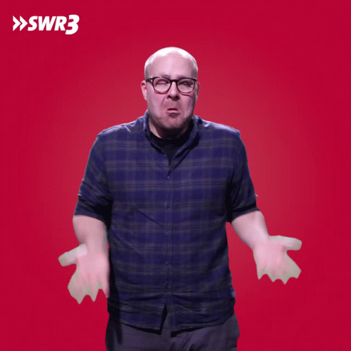 Man With Glasses Dancing On Red Background Swr3 GIF